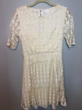 Ivory Intrigue Lace Midi Dress